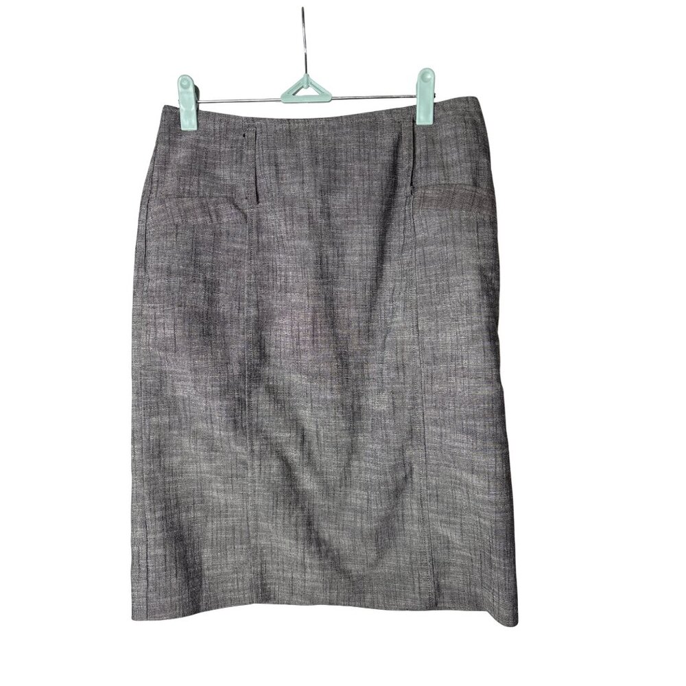 Tracy Evans Limited Midi Pencil Skirt Juniors 7 Y2K Slit in Back Academia Grey